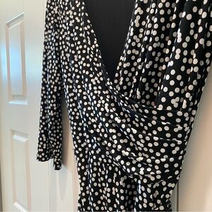 White House Black Market Elegant Black Dress Polka dots